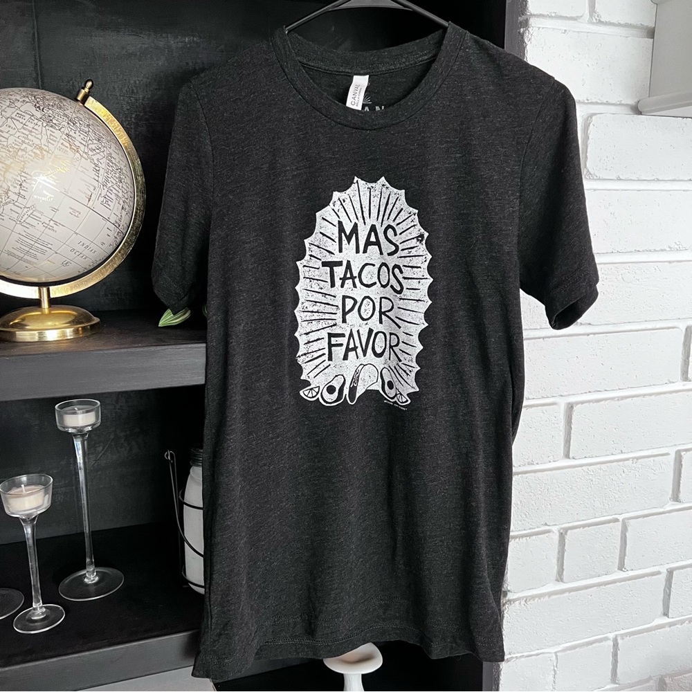 Mas Tacos Por Favor Graphic Tee Shirt